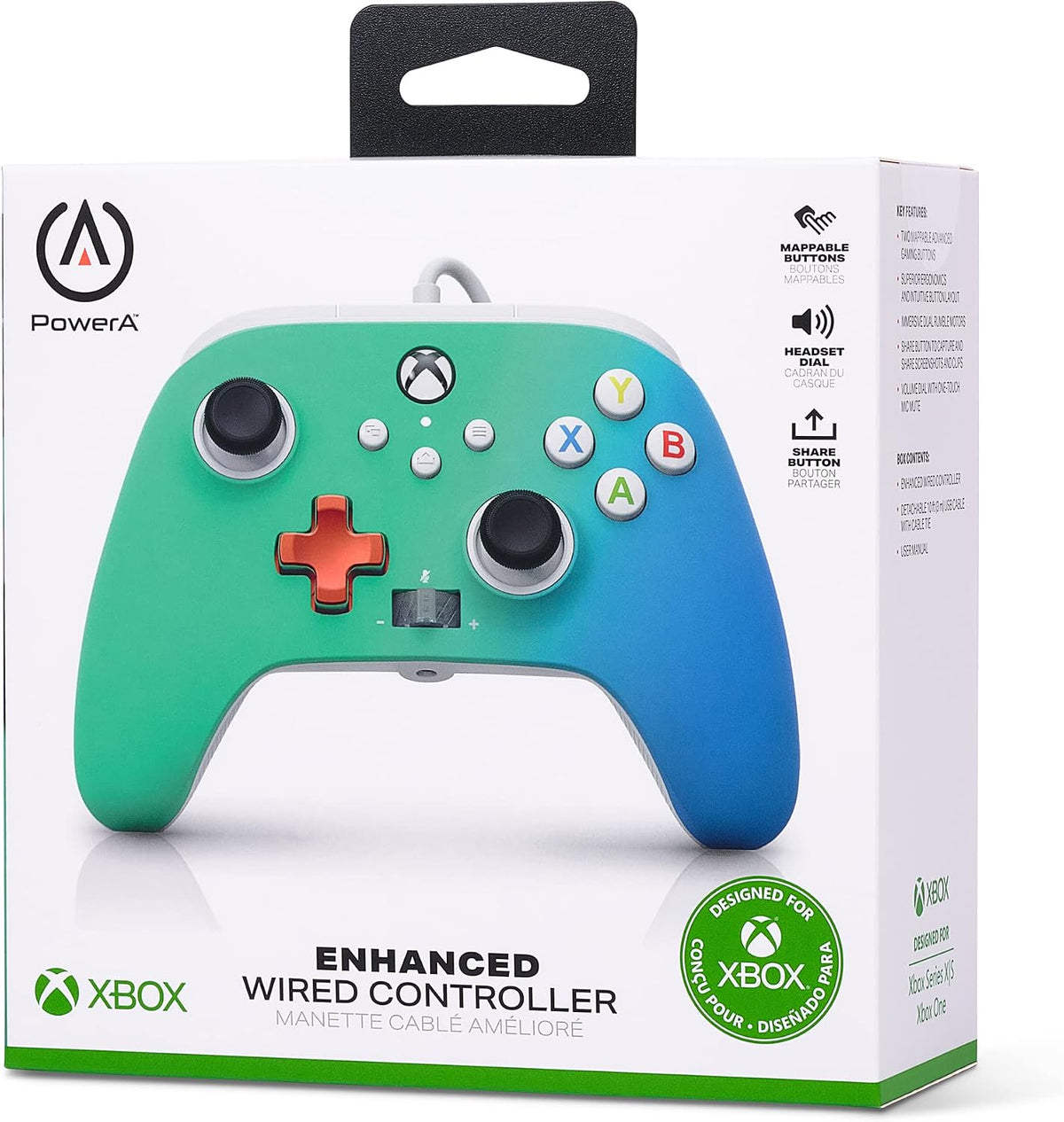 PowerA Enhanced Wired Controller for Xbox Series X|S – Seafoam Fade (Amazon Exclusive)