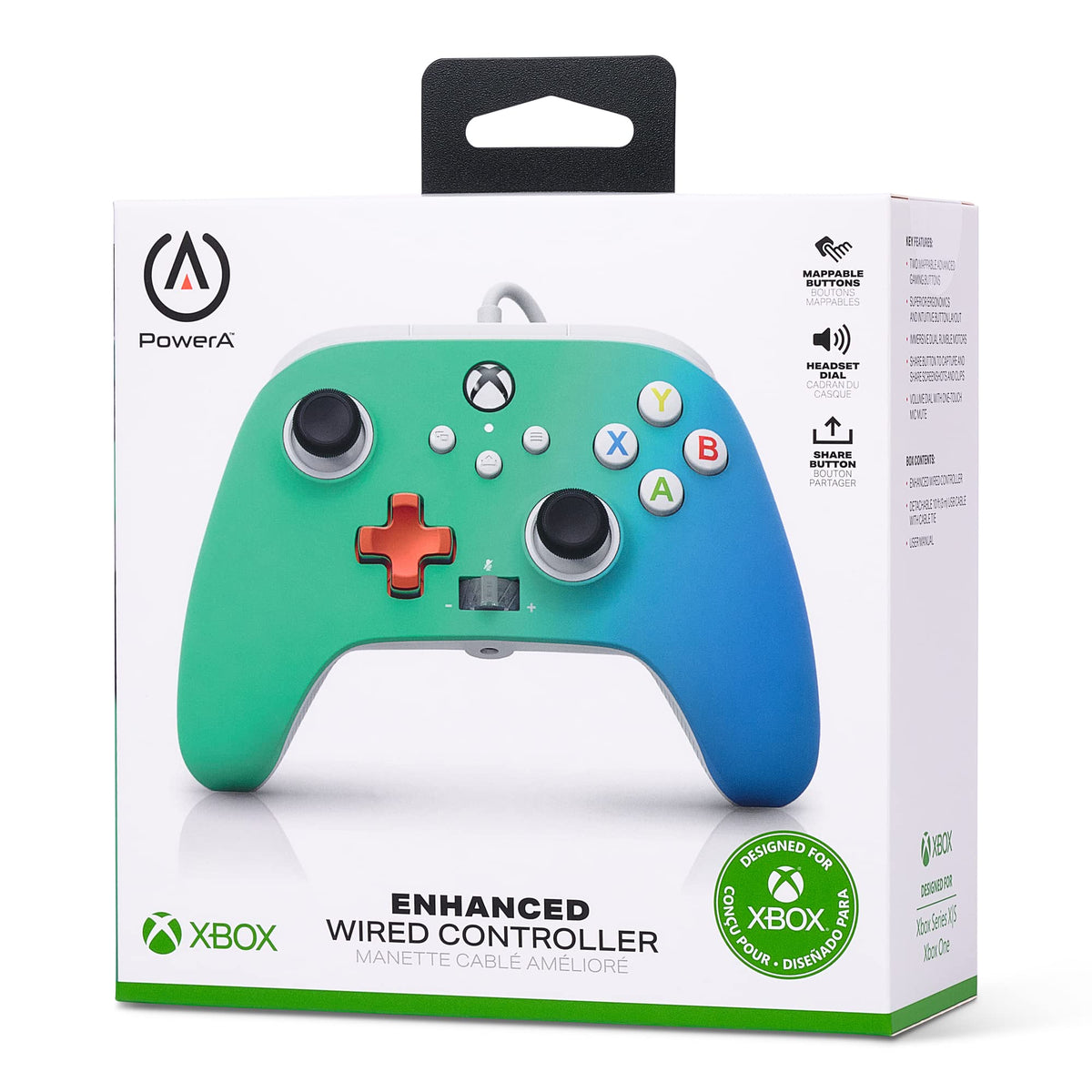PowerA Enhanced Wired Controller for Xbox Series X|S – Seafoam Fade (Amazon Exclusive)