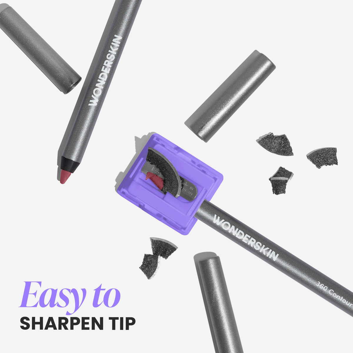 Wonderskin Lip Liner Pencil - 360 Contour Lipliner, Long Lasting, Sharpenable, Waterproof and Transfer-Proof Nude Lip Liner Pencil (Blush)
