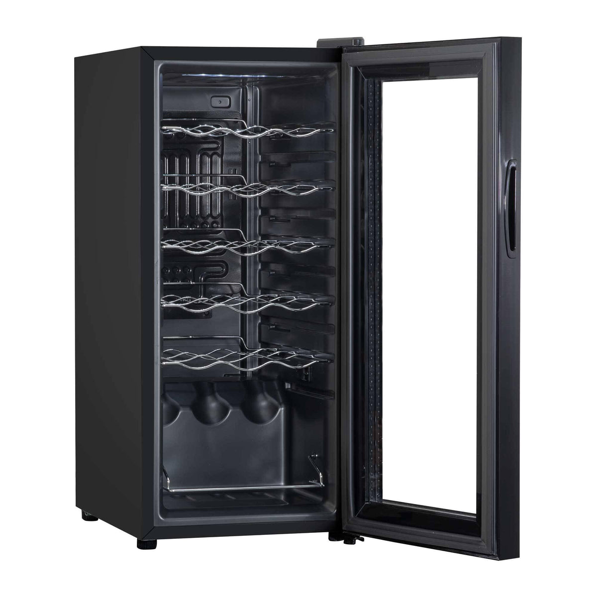 Dellonda Baridi 12 Bottle Wine Fridge with Digital Touch Screen Controls, Metal Shelves & LED Light, Black - DH73