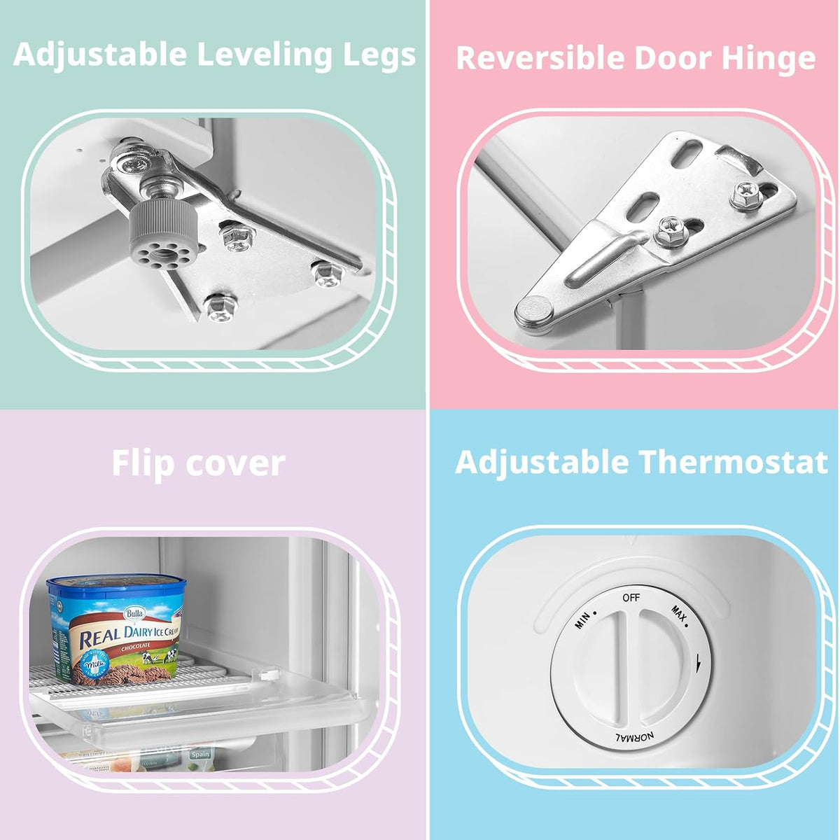 COMFEE' 60L Under Counter Freezer, 4-Star Freezing, RCU60WH2(E)