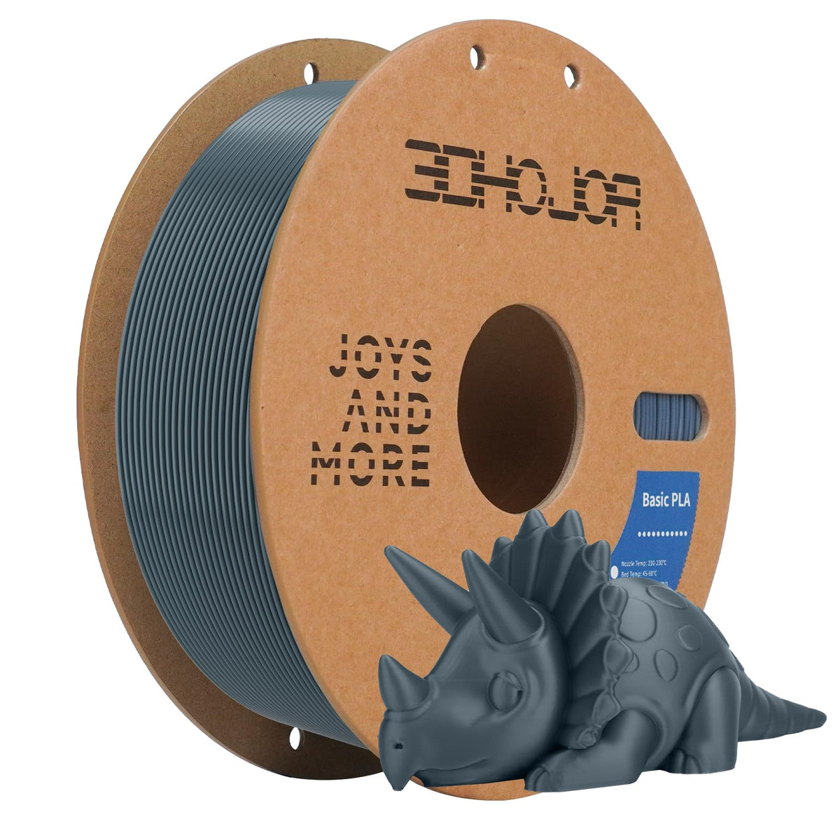 3DHoJor Basic PETG Filament 1.75mm 1kg*2 Bundle for 3D Printers-2Pack Black