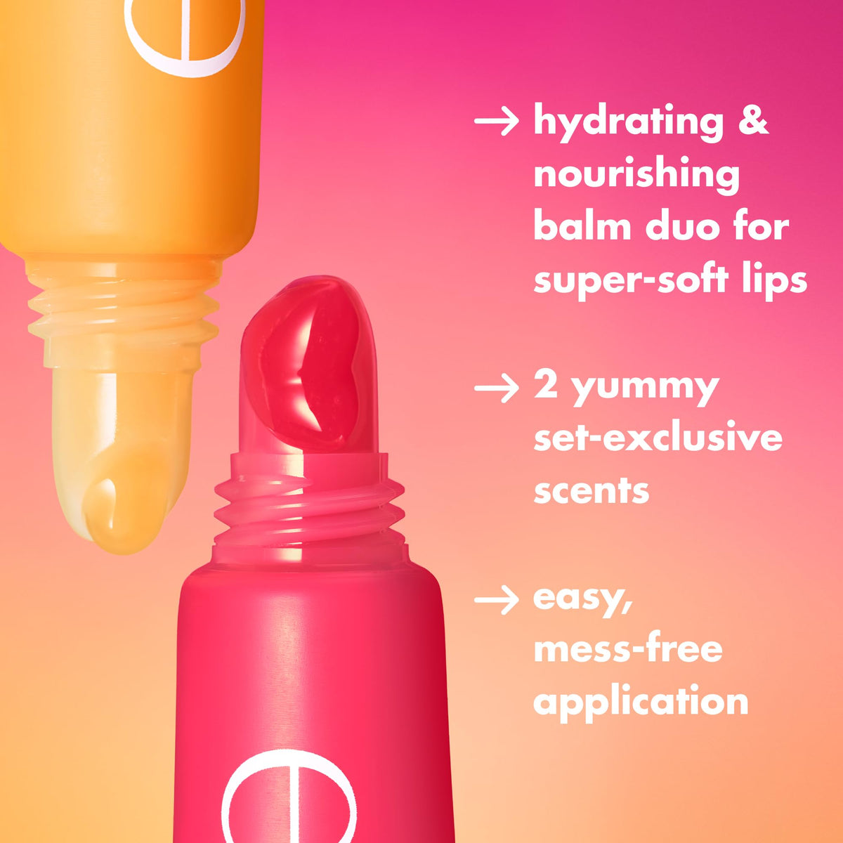 e.l.f. Squeeze Me Lip Balm Duo, Moisturizing Lip Balm for a Sheer Tint of Colour, Infused with Hyaluronic Acid, Vegan & Cruelty-Free, CHERRY/BUBBLEGUM
