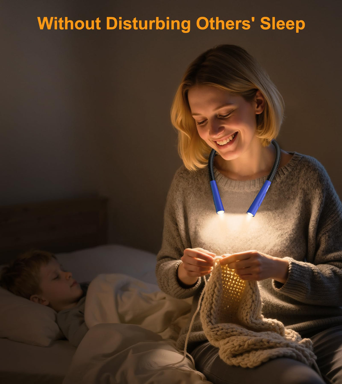 Gritin Book Light, Eye Caring 4-Color&5-Brightness Neck Light Reading Lamp