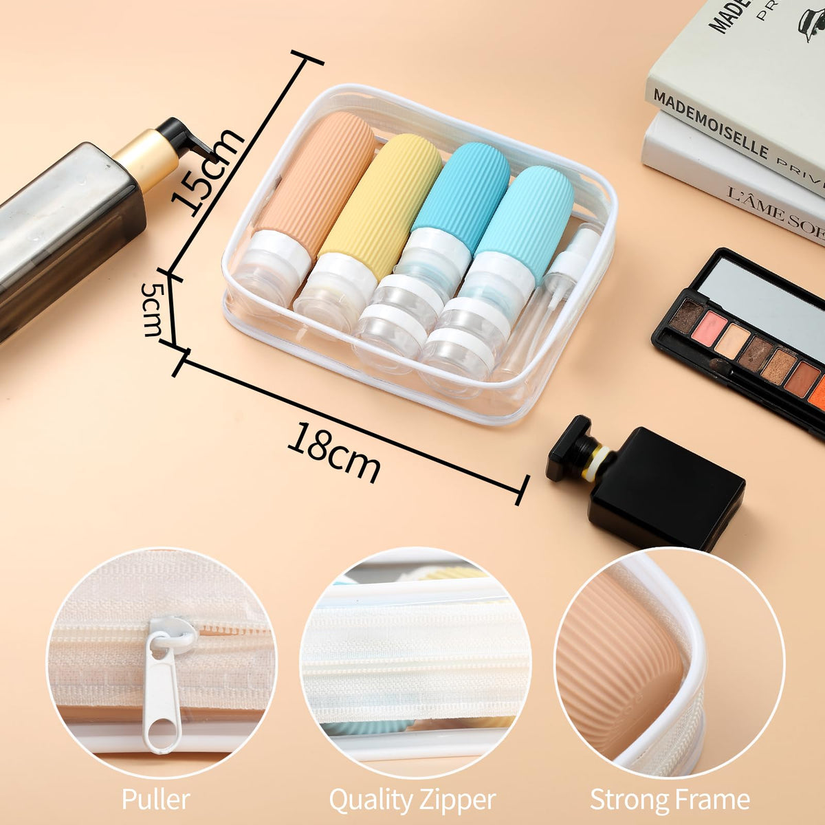 Mrsdry Travel Bottles for Toiletries, 16 Pack Silicone Travel Bottles Set, Leakproof Travel Size Toiletries, BPA Free Travels Containers for Toiletries, Traveler Accessories for Shampoo Conditioner
