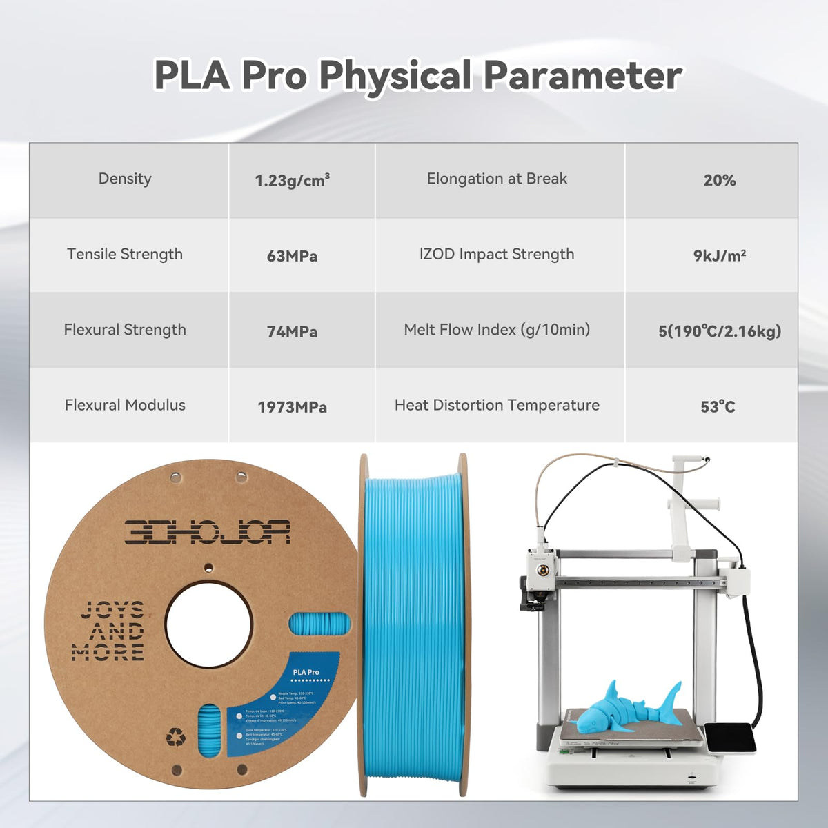 3DHoJor PLA+ PLA Plus Filament 1.75mm 1kg(2.2lbs) for 3D Printers,Yellow