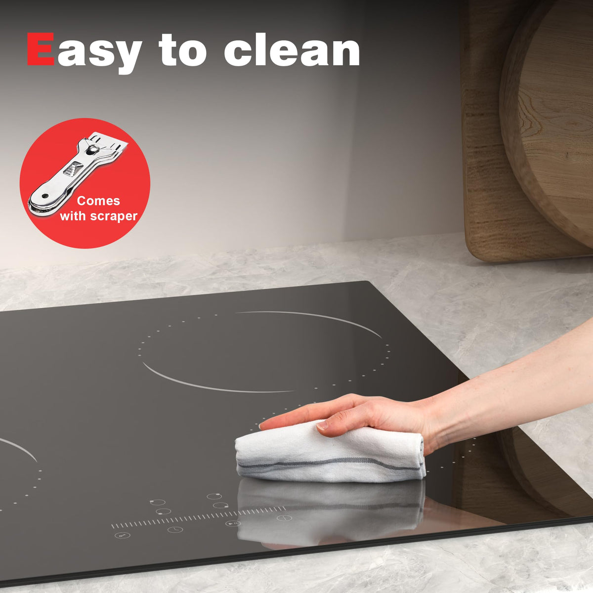 Hobsir Plug in Ceramic Hob, 2 Ring Electric Hob 60 cm