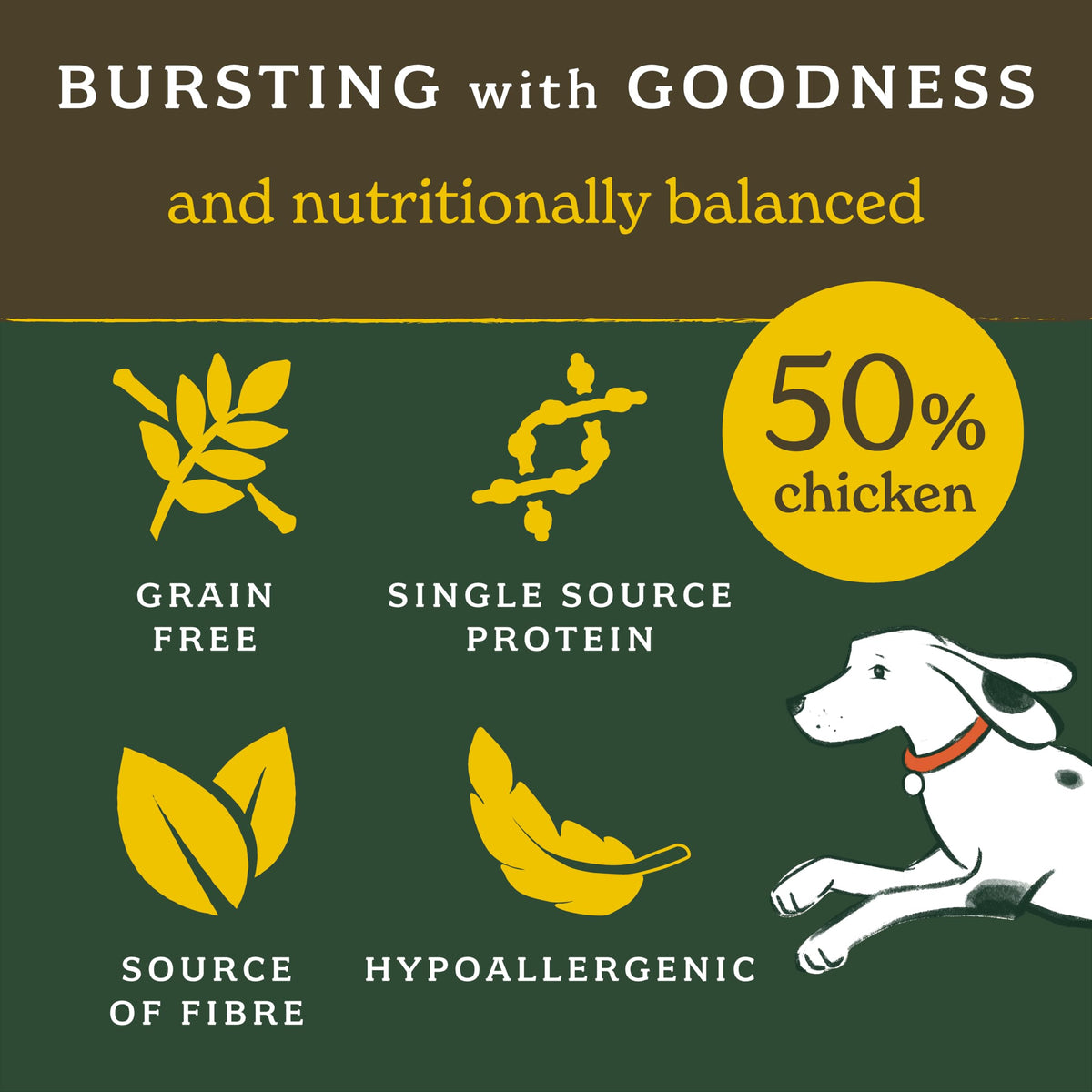 Forthglade Dry Dog Food, Lightly Baked, (2kg), Hypoallergenic and Grain Free Dog Food, Adult 1 Year +, Turkey With Sweet Potato, Completed and Balanced Meal, 50% Single Source Protein