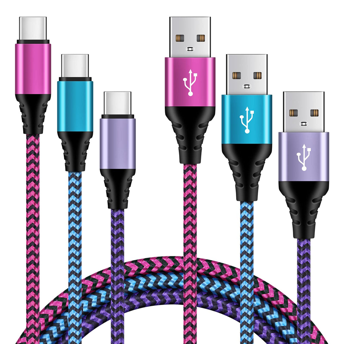 USB C Cable, 6FT/4Pack USB A to USB C Charge Lead Fast Charge Cord