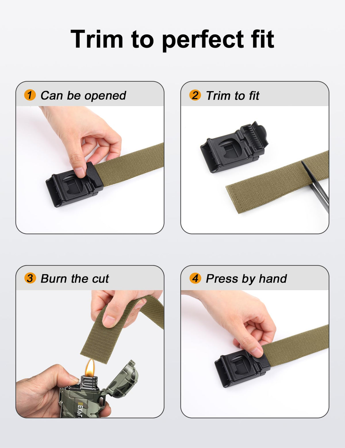 JUKMO Stretch Tactical Belt for Men, Military Work Rigger Hiking 1.5" Elastic Nylon Web Ratchet Quick Release Belt in Gift Box