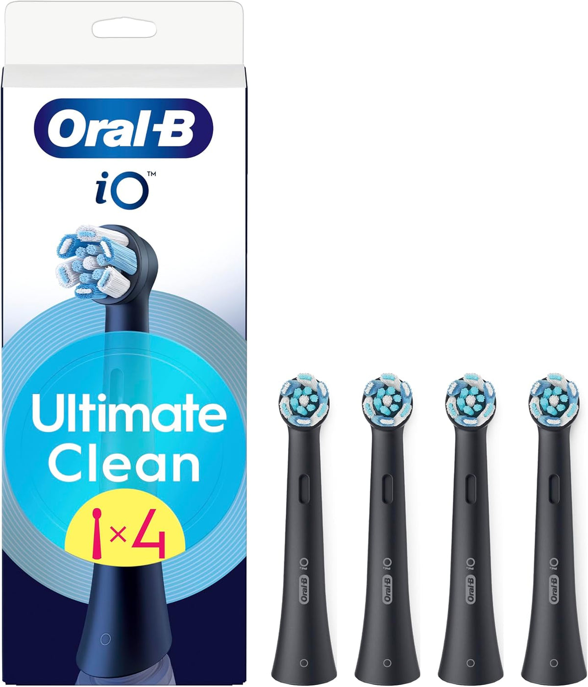 Oral-B iO Series Ultimate Clean Electric Toothbrush Heads, 4 Count, Black
