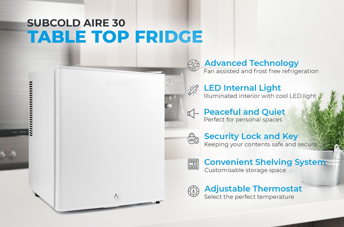 Subcold Aire20-G Mini Fridge | 20L | Frost-Free | Glass Door | LED