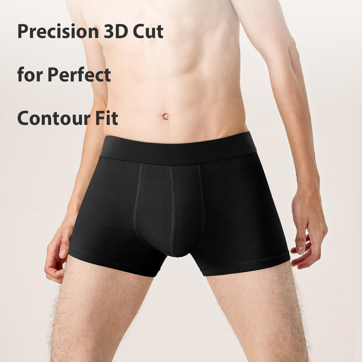 QINCAO Mens Boxers 6 Pack, Logo-Free Underwear, Soft Cotton, Breathable