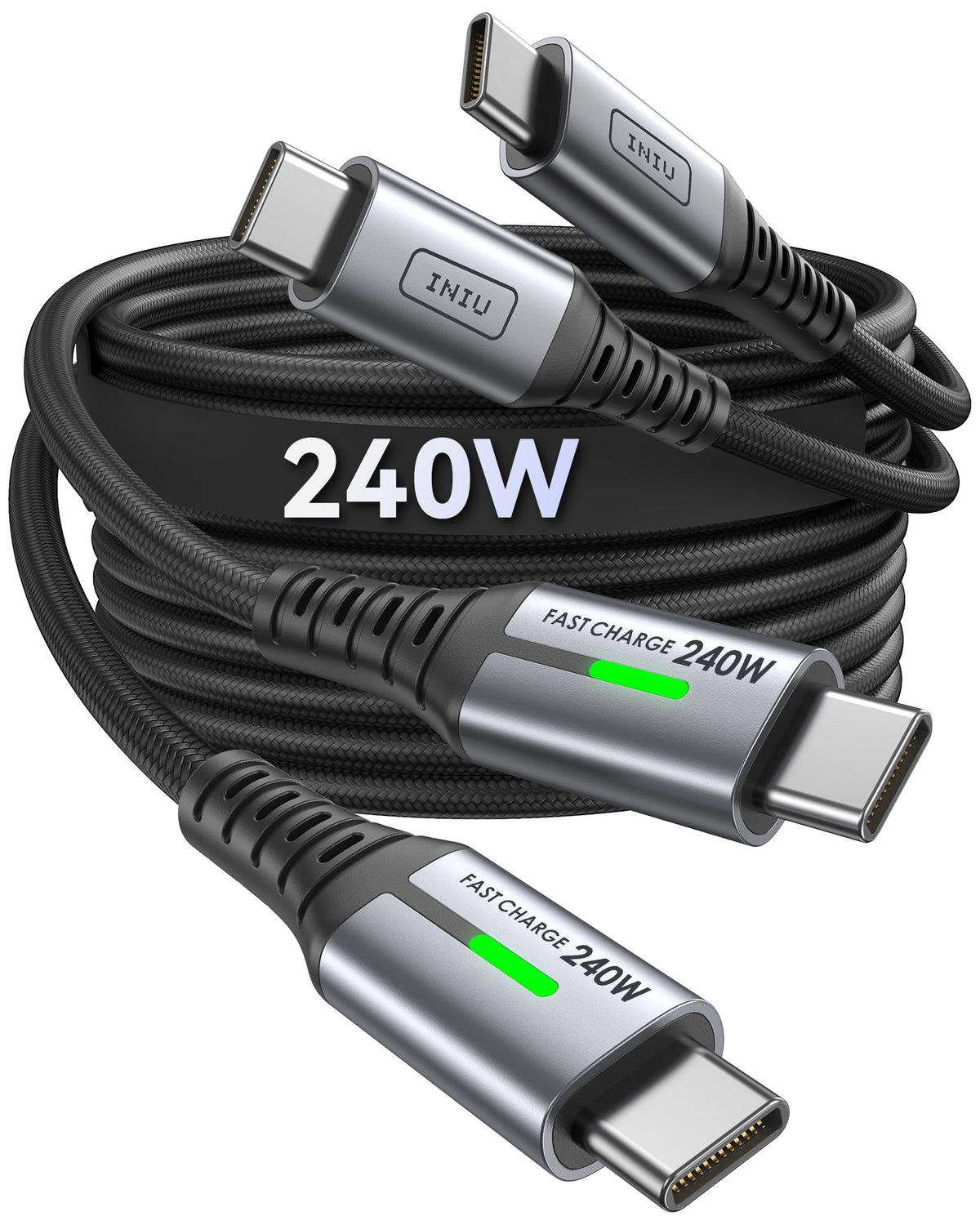 INIU 240W USB C to USB C Charger Cable, [2-Pack 2m] PD Type C Charge Cable