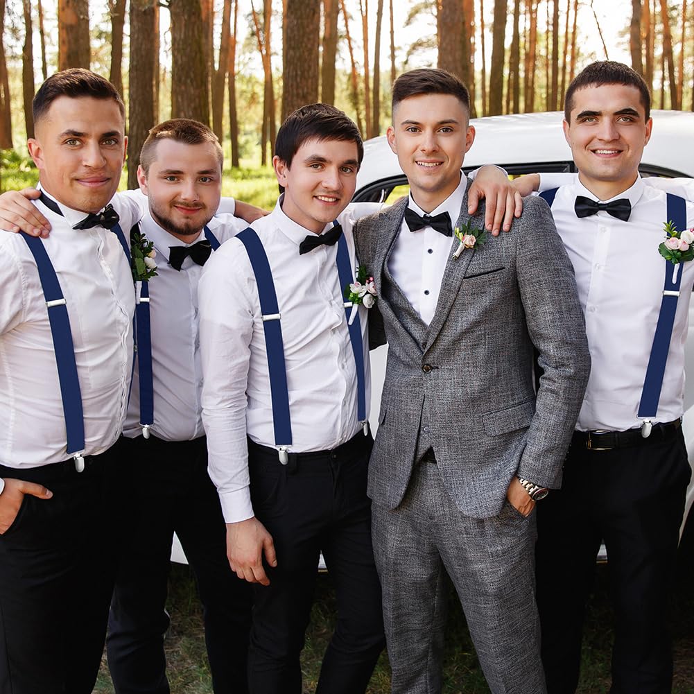 Aomig Mens Braces, Mens Suspenders with Strong Metal Clips, 3.5cm Wide Heavy Duty Suspenders for Men Women Business Wedding Casual