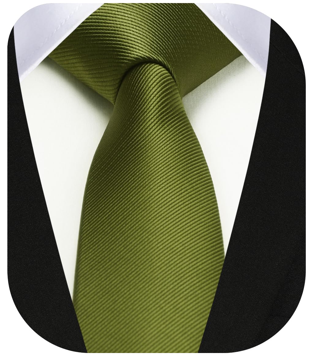 HISDERN Skinny Tie Solid Color 6cm Slim Ties for Men Wedding Classic Formal Business Necktie