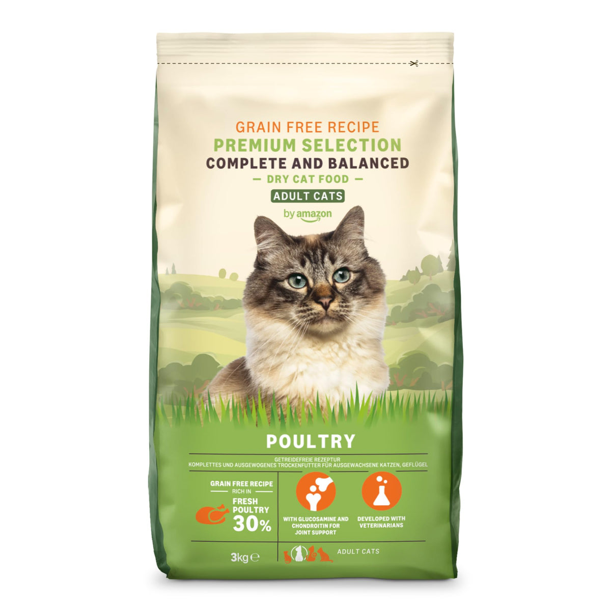by Amazon Dry Cat Food for Adult Cats, Grainfree Recipe with Fresh Salmon, 1 Pack of 3kg (Previously a Lifelong brand, same product)