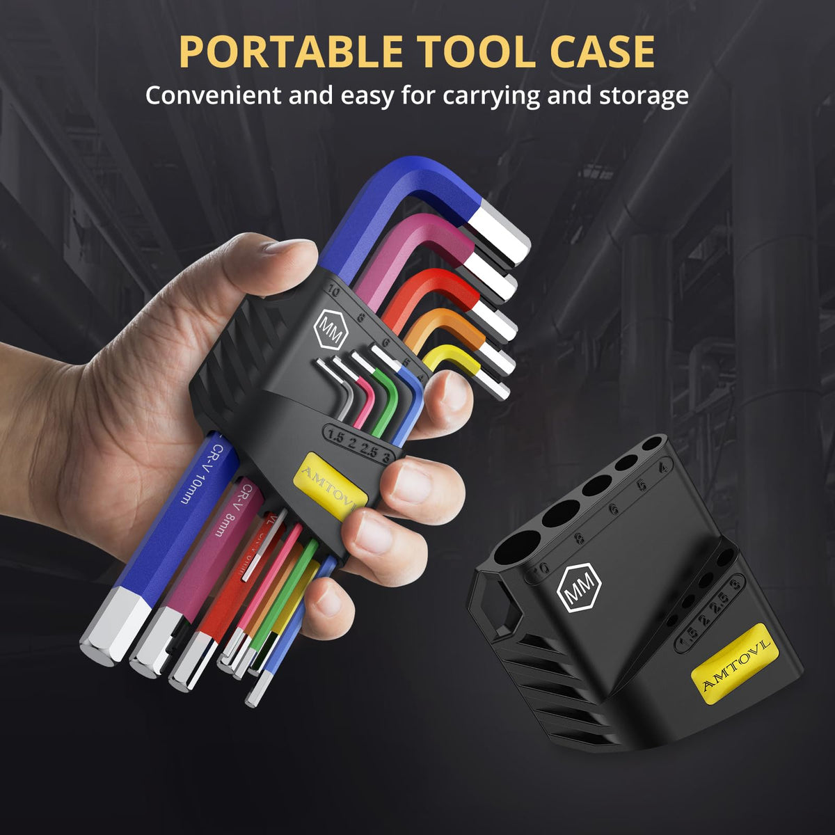 AMTOVL Hex Key Set, 9PCS Metric Allen Key Set, 1.5-10MM, Long Ball End