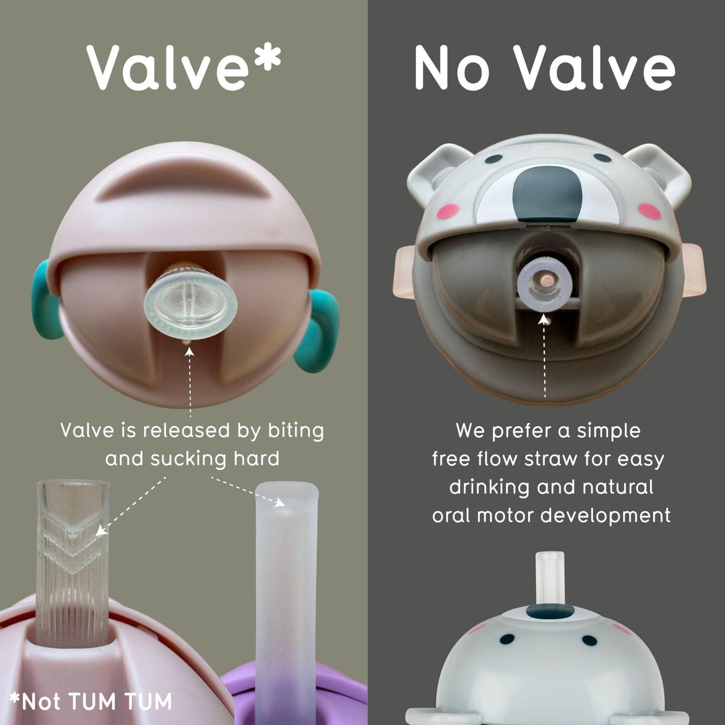 TUM TUM Tippy Up Free Flow Sippy Cup (No Valve), Sippy Cup for Toddlers, 200ml, BPA Free (Betsy Bear S3)