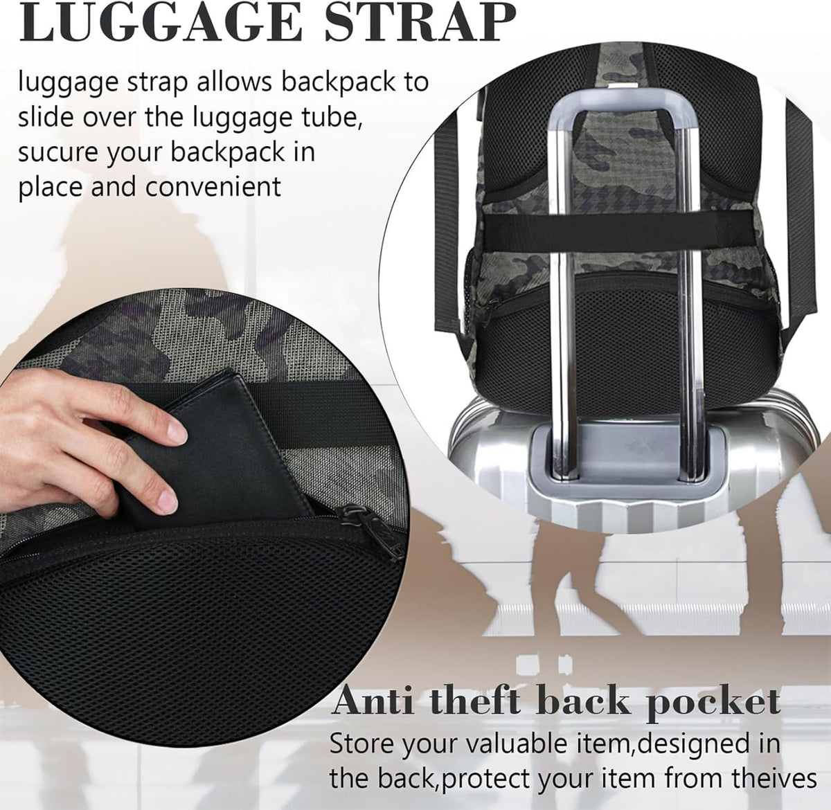 MATEIN Travel Laptop Backpack, Work Bag Laptop Bag, Rucksack for Men Work