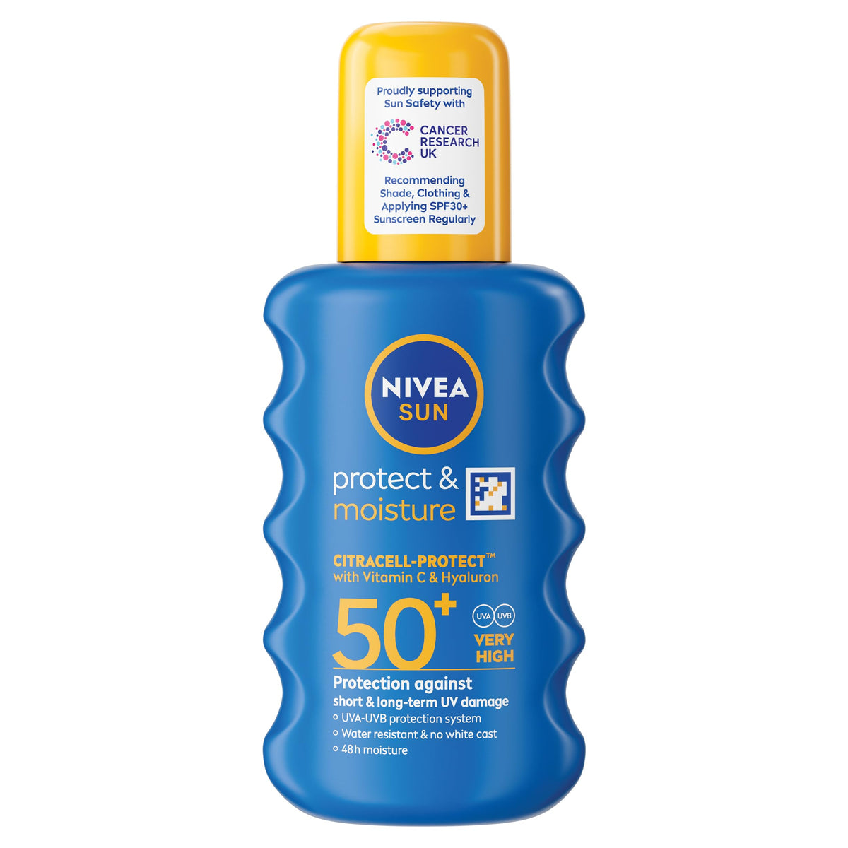 NIVEA SUN Protect & Moisture Sun Spray SPF 50+ (200ml), Moisturising Suncream Spray with SPF 50+, Advanced Sunscreen Providing Immediate, Effective UVA + UVB Protection (Pack of 2)