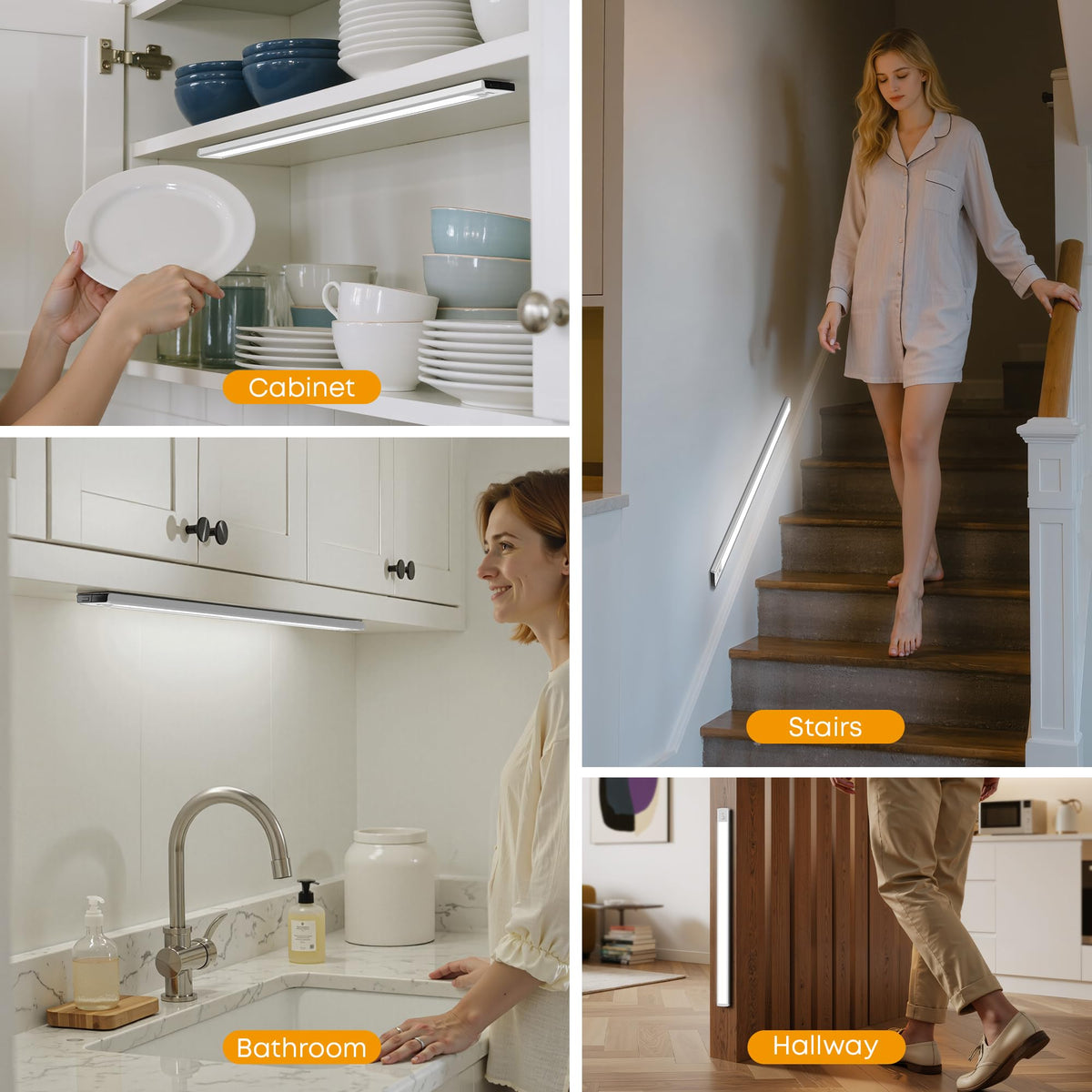 20cm Under Cabinet Kitchen Lights, Motion Sensor Lights Indoor