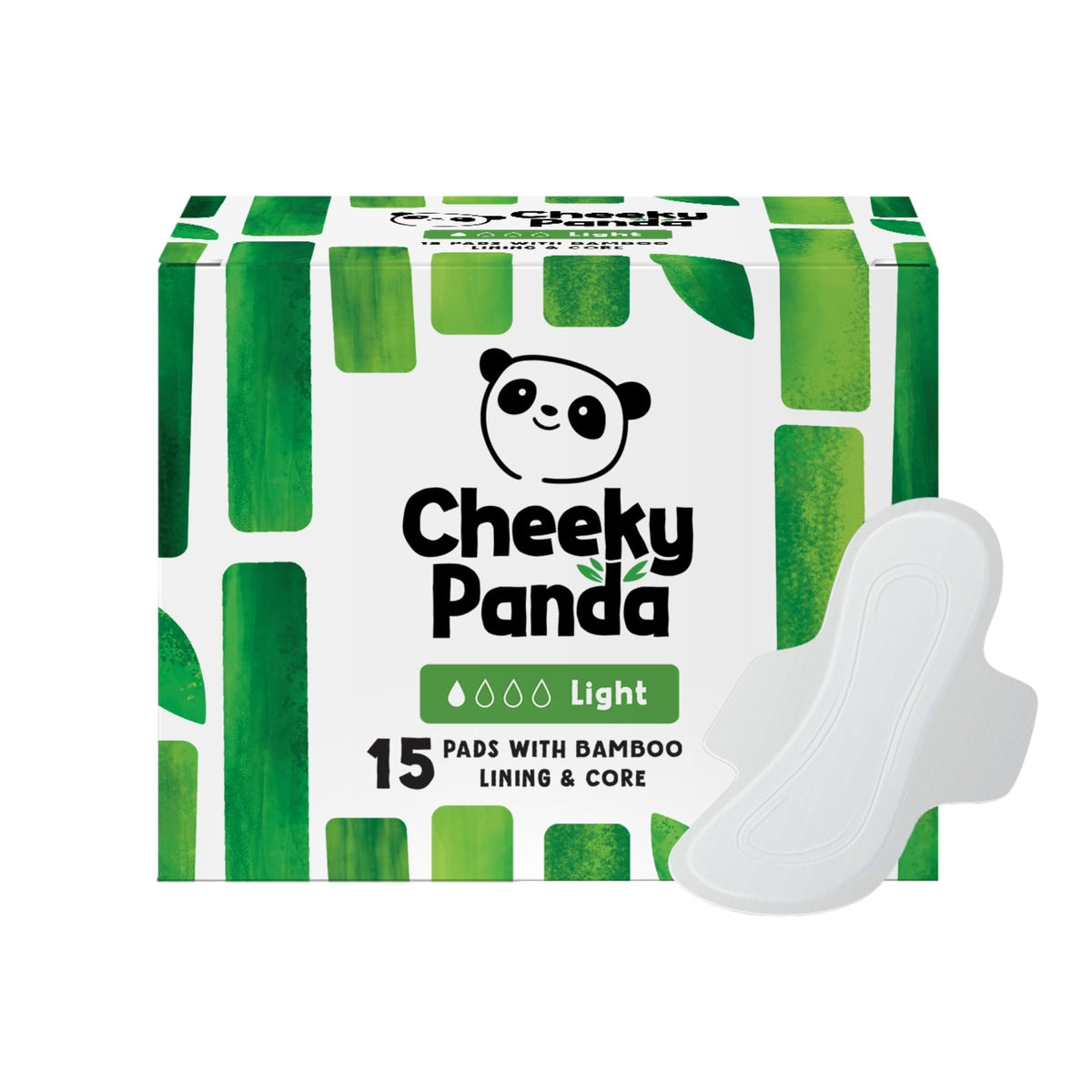 The Cheeky Panda Organic Sanitary Towels for Women – Heavy Flow – 12 Organic Pads Per Pack - with Bamboo Pads and Core