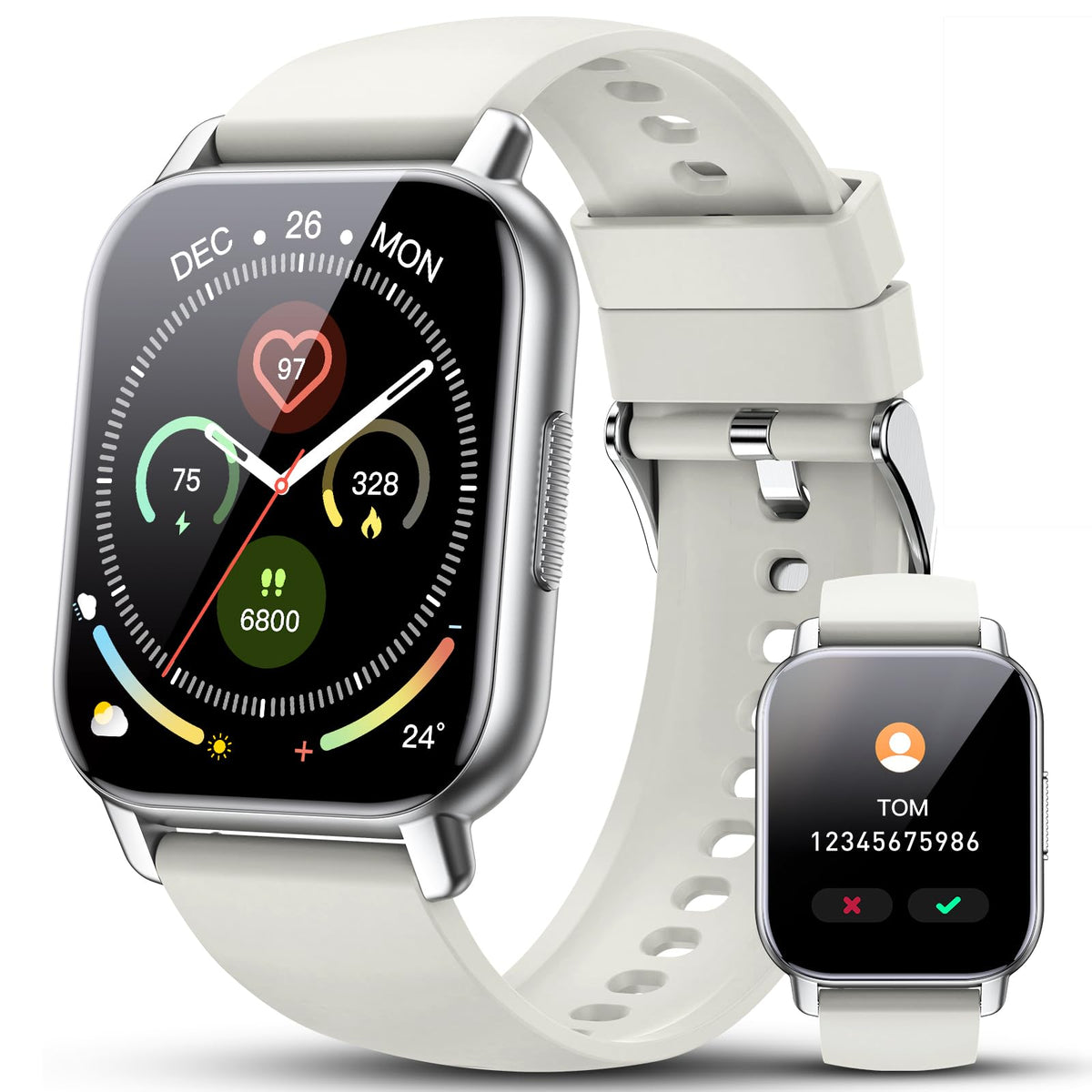 Cillso Smart Watch, Alexa Built-in, 1.83" Bluetooth Calling Fitness Watch