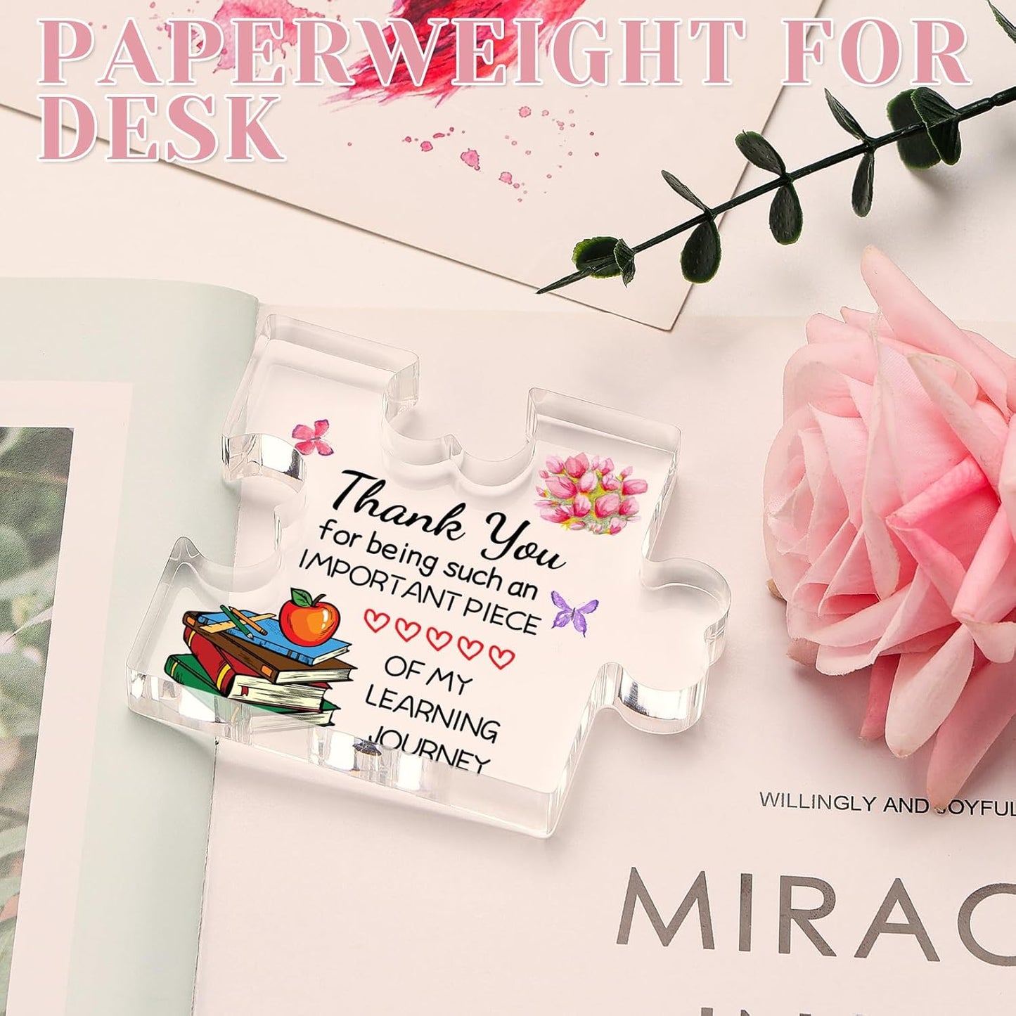 Welsky Teacher Gifts, Teacher Gifts for Women Engraved Acrylic Block, Christmas Birthday Graduation Thank You Gift for Women Teacher, Acrylic Plaque, Room Decor