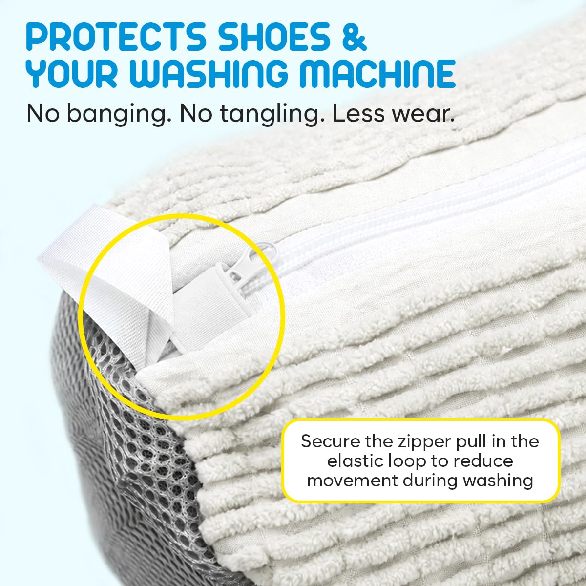 Shoe Washing Bag, 2 Pack, for Washer and Dryer, Reusable Cleaning Sack