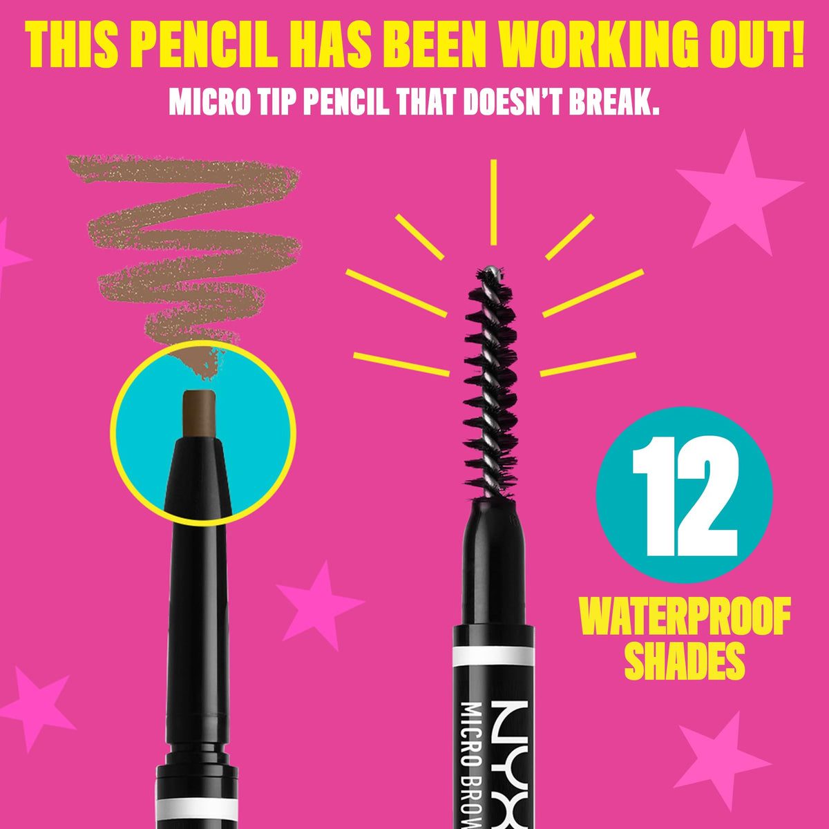 NYX Professional Makeup Micro Brow Pencil, Dual Ended Precise: Ash Brown