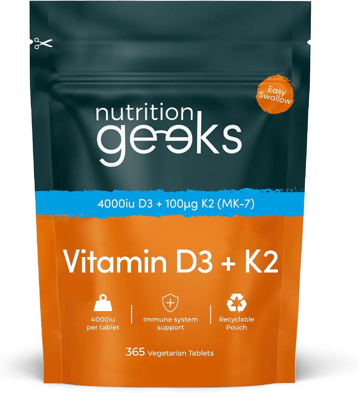 Vitamin D Tablets 4000 iu & Vitamin K2 MK7 100μg Vitamin D3-1 Year Supply