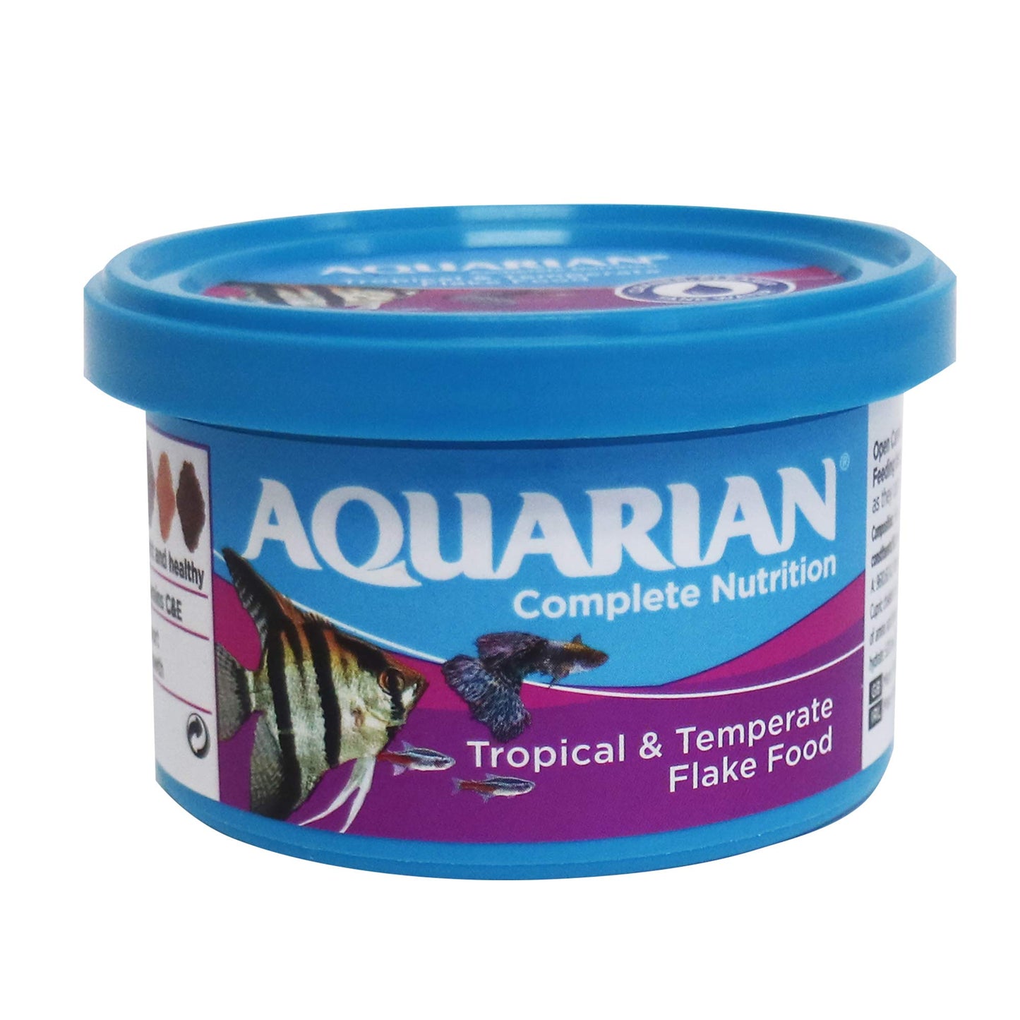 AQUARIAN Complete Nutrition, Aquarium Tropical & Temperate Fish Food Flakes, 50g Container