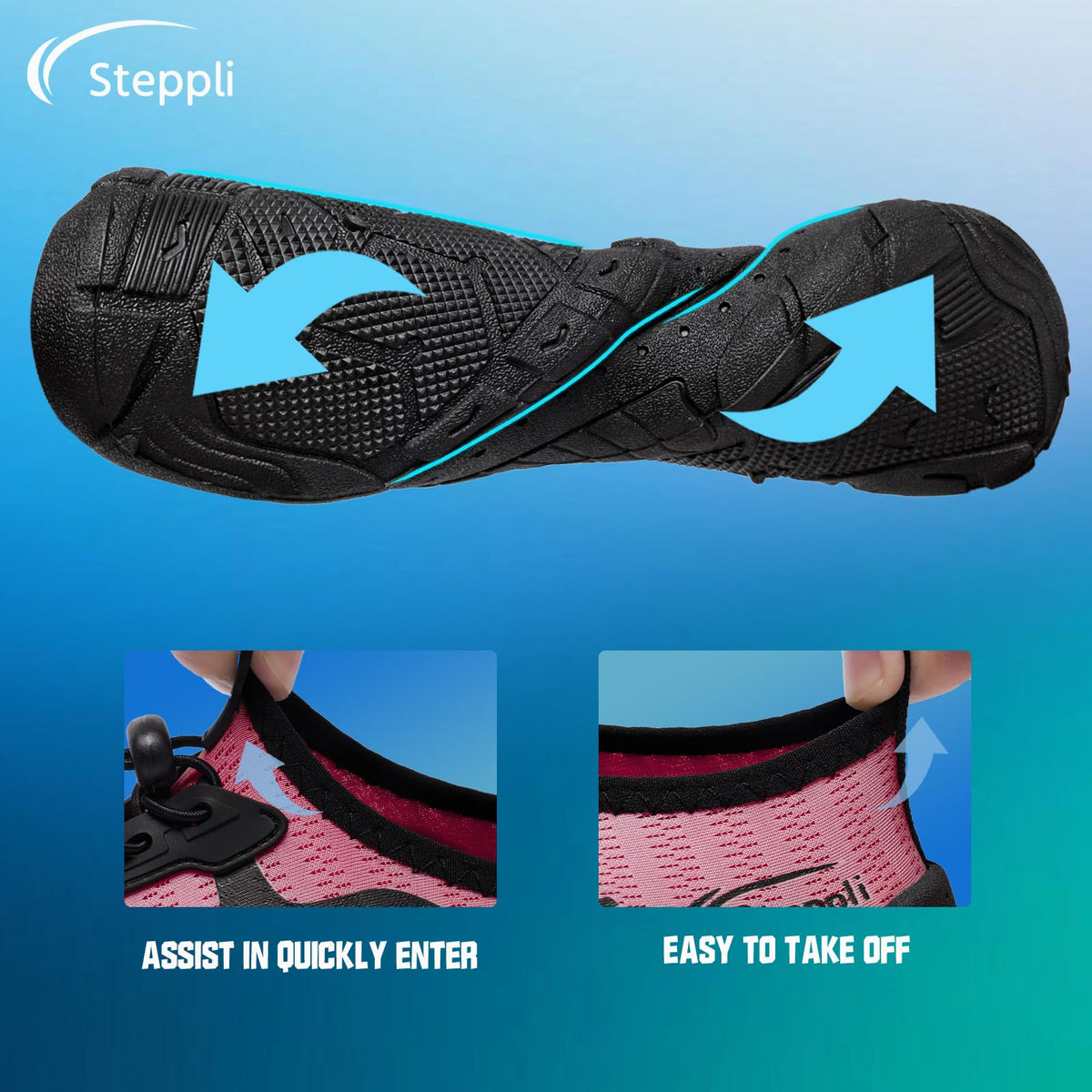 Steppli Water Shoes Beach Barefoot Swim Sea Aqua Shoes for Men Women