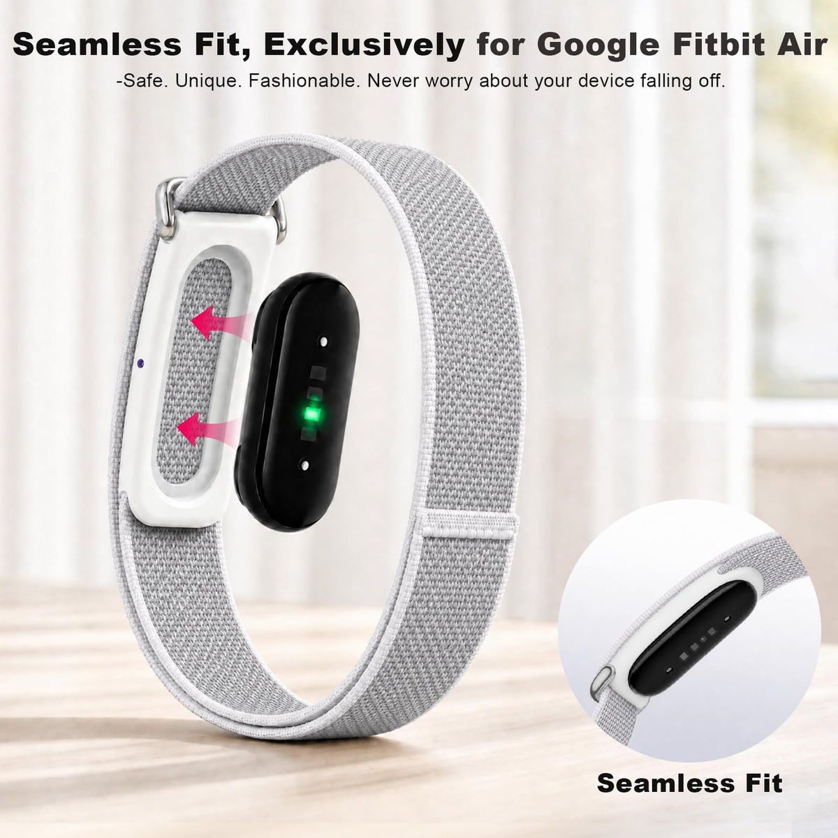 Compatible with Google Fitbit Air Strap Nylon Loop Sport Replacement Band