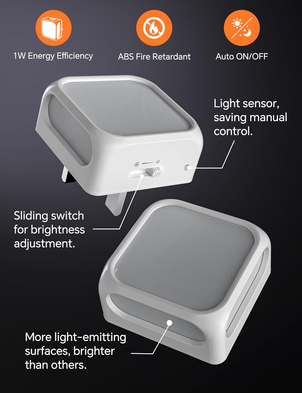 PURSNIC Night Light Plug in Wall, Dusk to Dawn, 3000K Warm White, 4 Pack