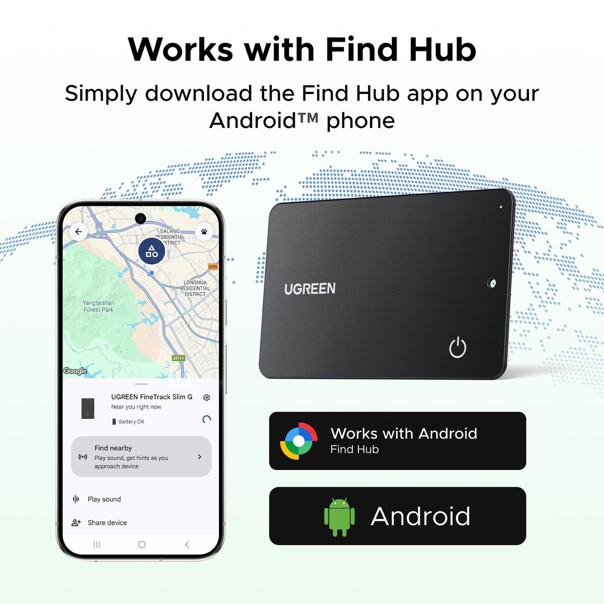 UGREEN FineTrack Slim Wallet Tracker for Apple Find My (iOS only), 1.7mm