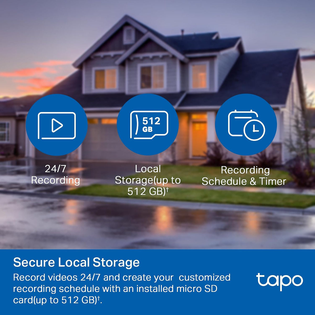 Tapo TP-Link C500 Outdoor Wi-Fi Security Camera, 360° FHD 1080P with Night Vision, Two-Way Audio, Cloud Video Recording, Works with Alexa