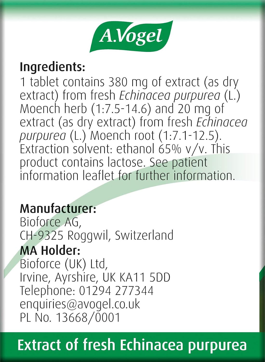 A.Vogel Echinaforce Echinacea Tablets relieves Cold & flu Symptoms by strengthening the Immune System, 120 Tablets