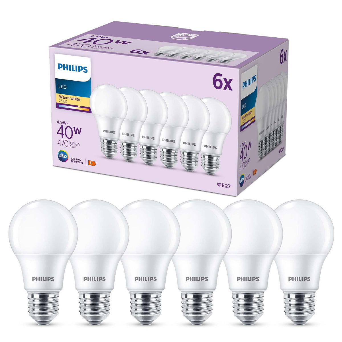 PHILIPS LED Frosted A67 Light Bulb 3 Pack [Warm White 2700K - E27 Edison Screw] 100W, Non Dimmable. for Home Indoor Lighting