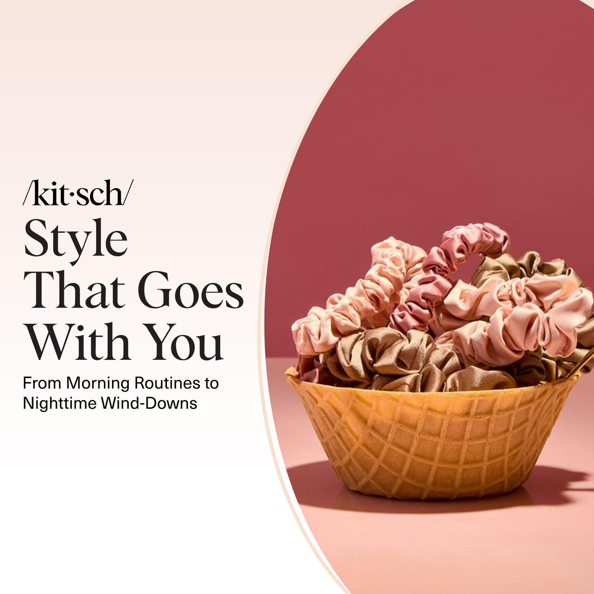 Kitsch Satin Scrunchies for Women 3pcs - Garden Bouquet
