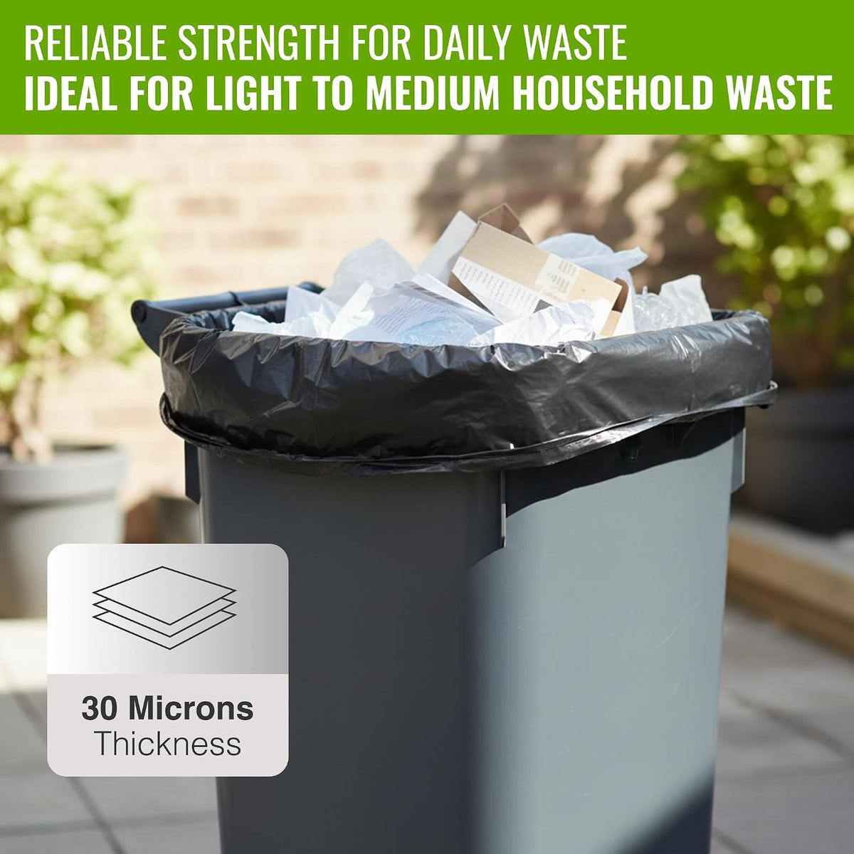 EcoBag Refuse Sacks, Recyclable & Leak Resistant, 100L Everyday (30µm)