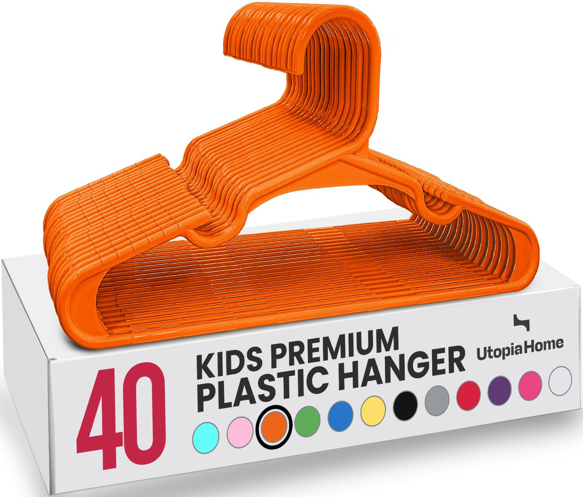 Utopia Home 20pcs Kids Hangers - 28cm Plastic Baby Hangers for Closet - Kids Hanger for Clothes and Baby Hanger for Closet - for Daily Standard Use (Grey)