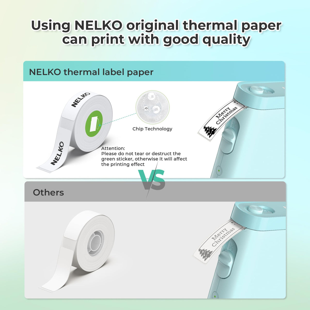 Nelko Label Maker P21 Portable Bluetooth Sticker Printer with Tape, Black