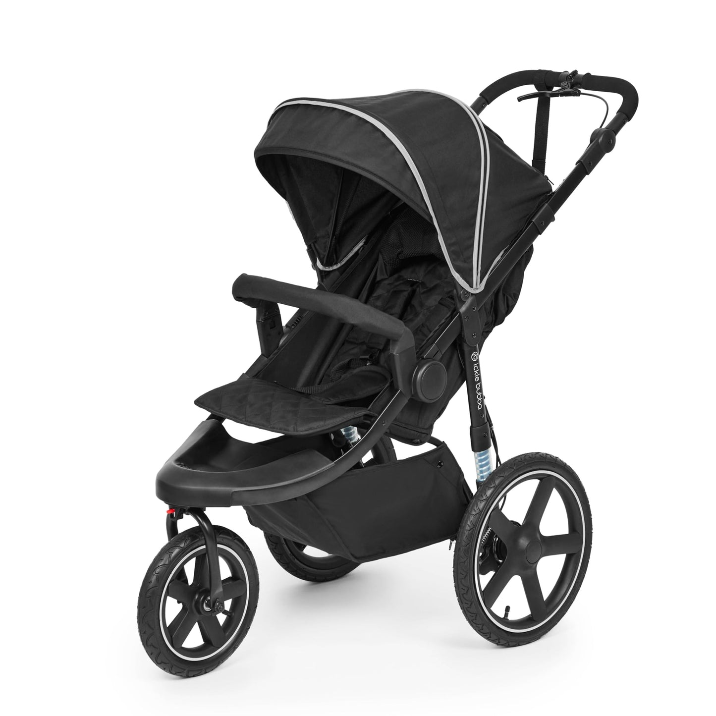 Ickle Bubba Venus Jogger Pro Max Stroller (Charcoal Grey) – All-Terrain 3-Wheel Pushchair from Birth to 22kg, Waterproof Hood & Footwarmer, Adjustable Handle, Cup Holder & Self-Locking Fold