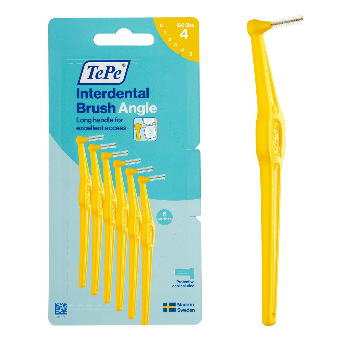 TePe Interdental Brush Angle, Pink, 0.4mm/ISO 0, 6pcs, Carton Pack