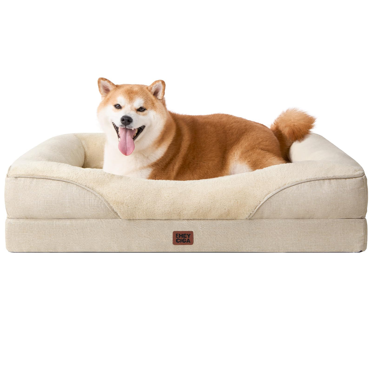EHEYCIGA Memory Foam Orthopedic Dog Beds Large, 91x68x17cm, Dark Grey
