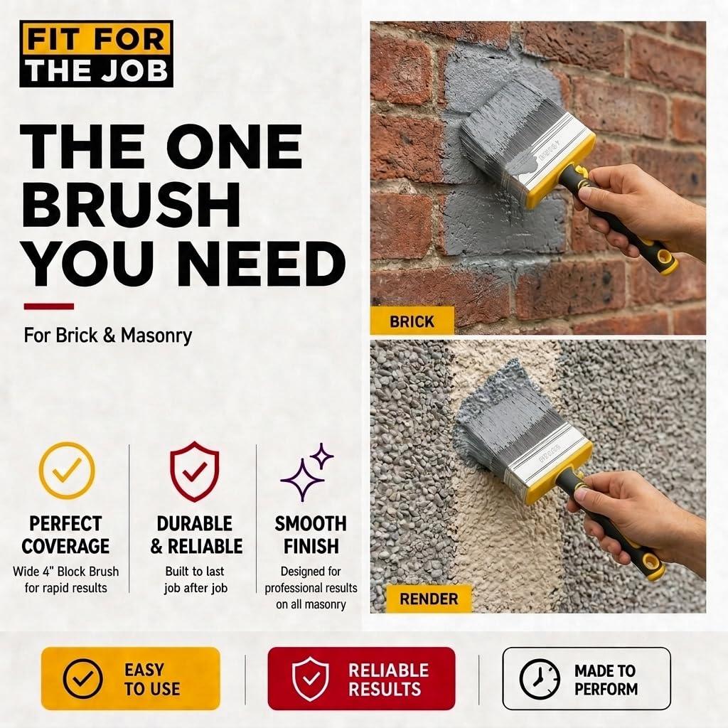 Fit For The Job Block Brush 4 inch Large Capacity for Emulsion