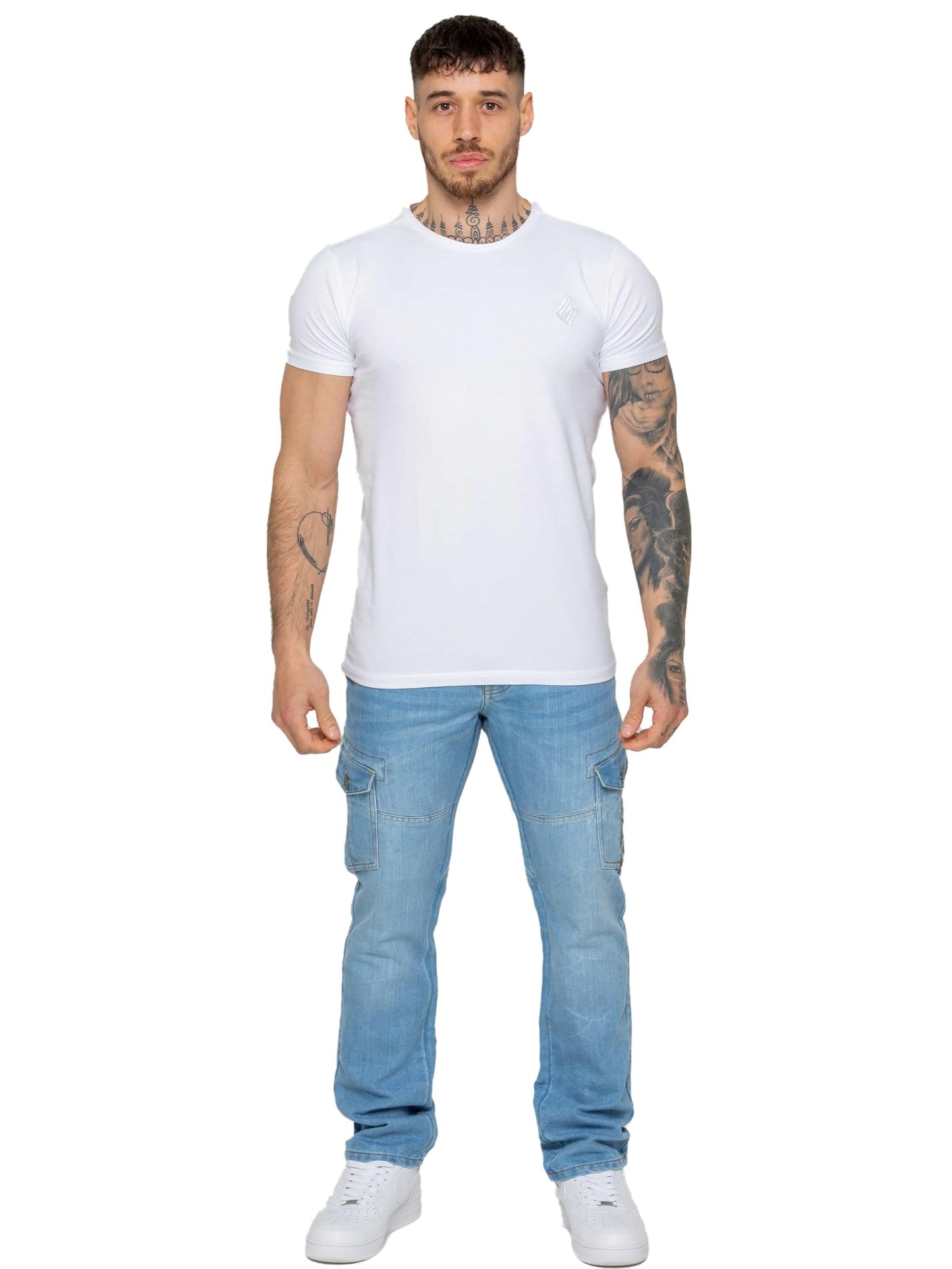 989Zé ENZO Mens Jeans Straight Leg Regular Fit Casual Cotton Denim Pants Trousers All Waist Sizes