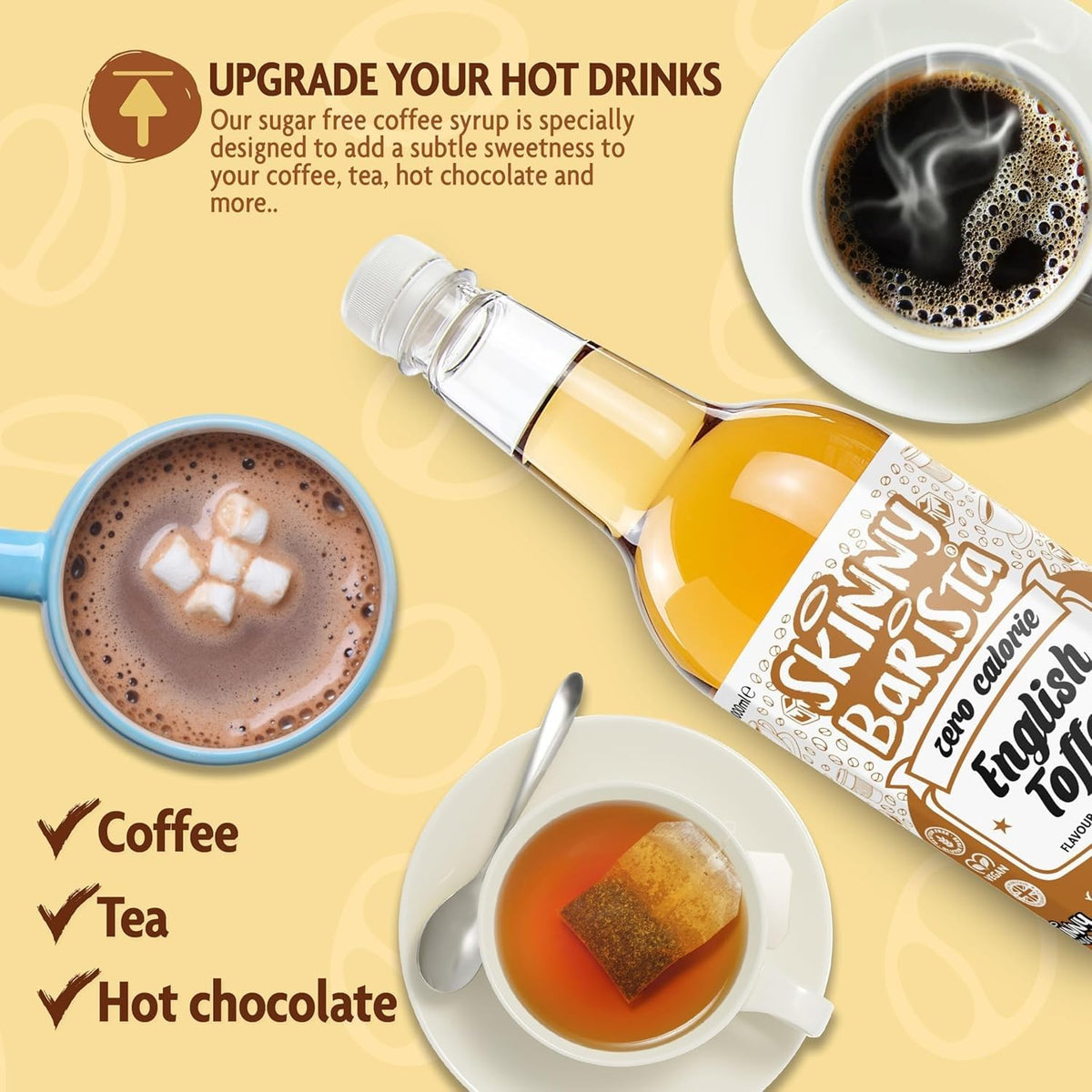 Skinny Food Co Butterscotch Syrup Zero Calorie 1L - Sugar Free Coffee Syrup